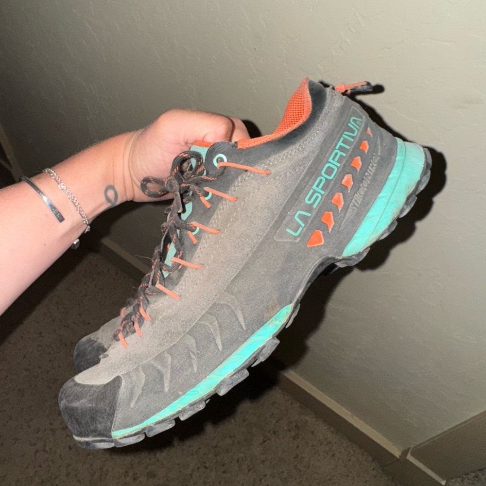 La Sportiva Gray and Orange Athletic Trail Shoes